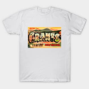 Greetings from Grants, New Mexico - Vintage Large Letter Postcard T-Shirt